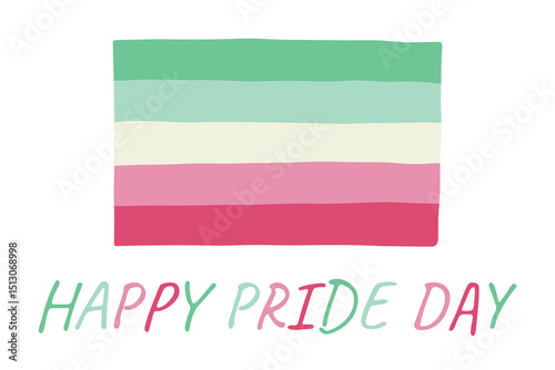 Colorful Abrosexual pride flag Happy pride day LGBTQ community Pride Month Vector hand drawn doodle for posters, stickers, logo, cards