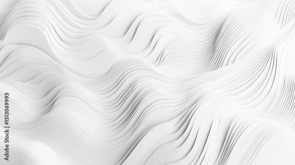 Obraz premium Abstract white wavy layers