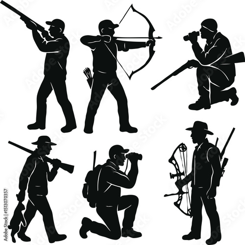 silhouettes of hunter