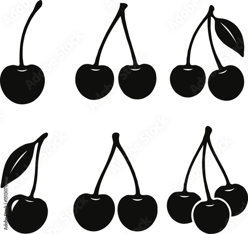 Silhouettes of cherries 