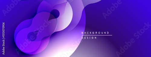 Abstract fluid shapes, purple hues blend into white. Modern design evokes movement, depth, visual interest. Smooth gradients create dynamic composition.