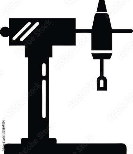 Construction geodetic Silhouette vector illustration on transparent background
