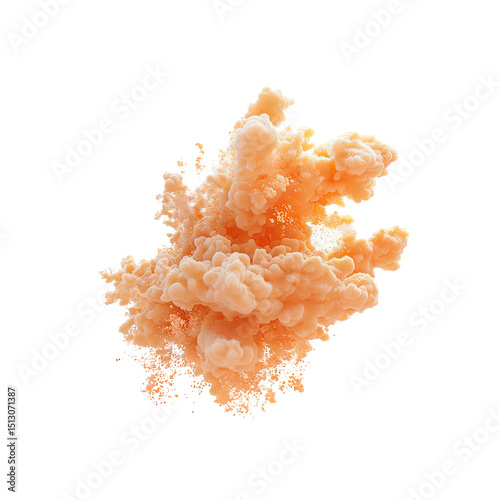Abstract peach-colored ink explosion