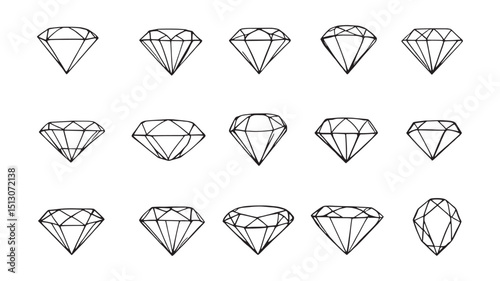 Brilliant Cut Diamond Jewelry Design Icon  