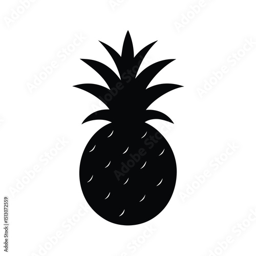 pineapple Silhouette vector illustration on transparent background