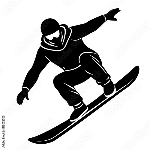 silhouette of a snowboarder