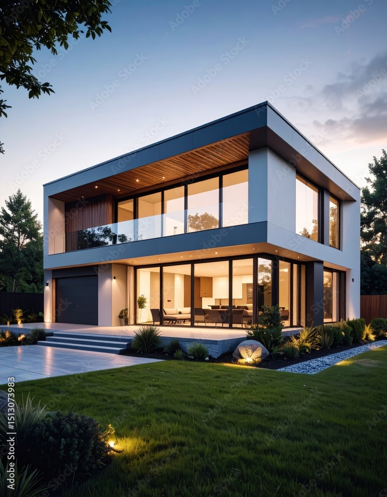 Fototapeta premium modern residential house, real estate lifestyle