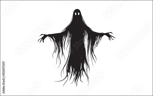 Halloween scary ghost vector
