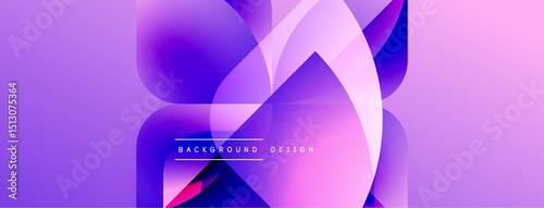 Abstract purple design. Overlapping shapes create dynamic visual effect. Gradient colors, modern aesthetic. Text reads background design.