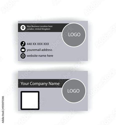 Minimalist business curd black and grey