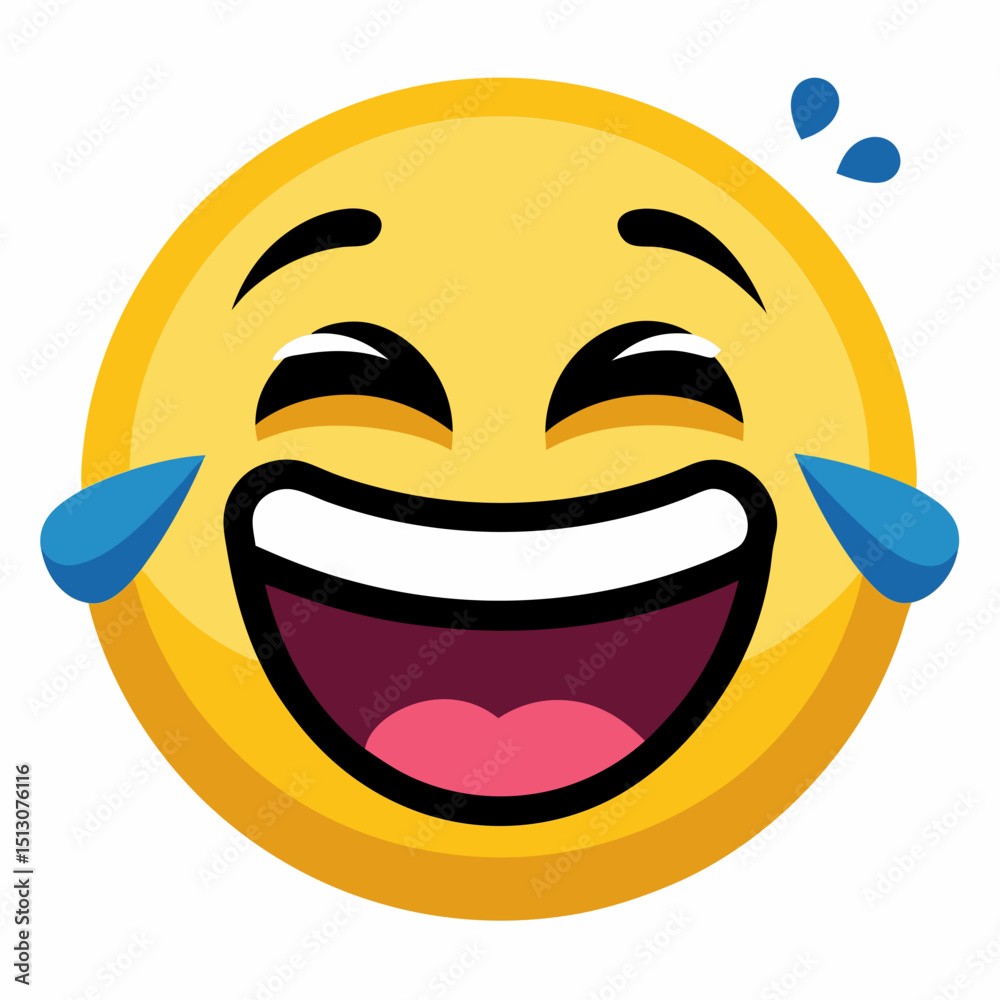Fototapeta premium A laughing face emoji with tears of joys happiness 