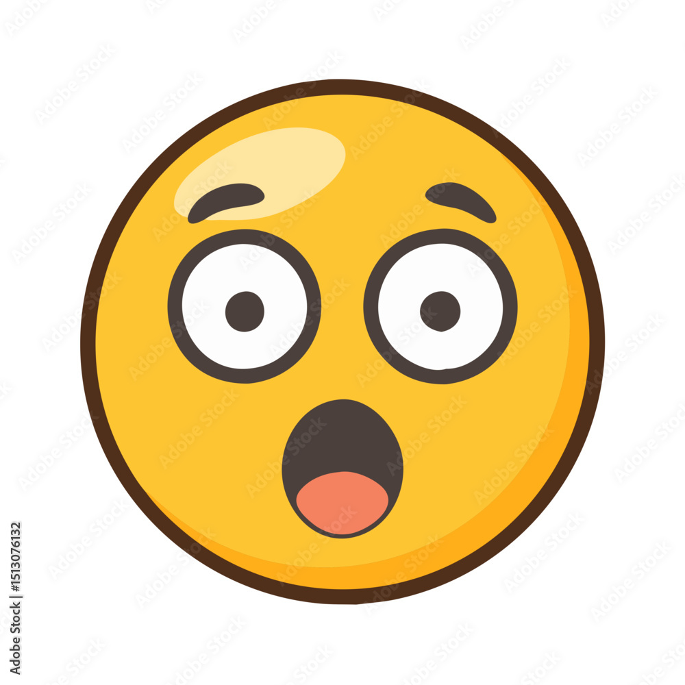 Fototapeta premium A shocked emoji face conveying a surprise message 
