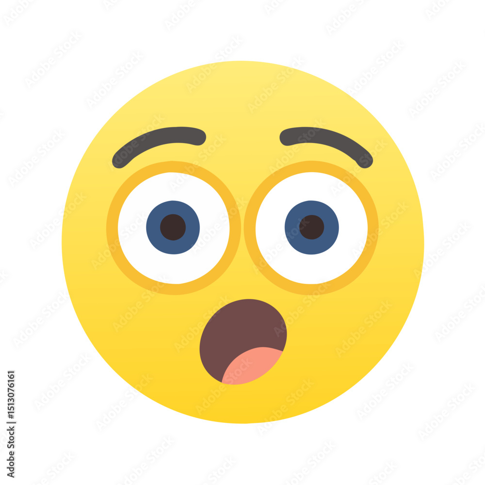 Fototapeta premium A shocked emoji face conveying a surprise message 