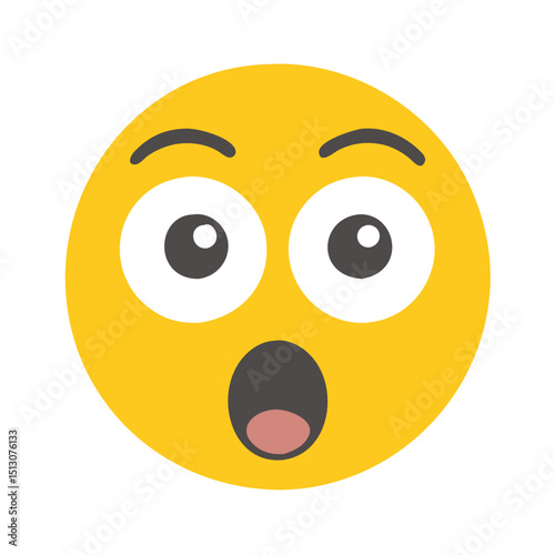 A shocked emoji face conveying a surprise message 