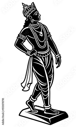 Lord krishna, isolated on white background