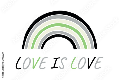Colorful rainbow shape Agender pride flag Happy pride day LGBTQIA community Pride Month Vector hand drawn doodle for posters, stickers, logo, cards