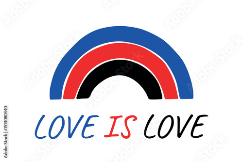 Colorful rainbow shape Polyamory pride flag Happy pride day LGBTQIA community Pride Month Vector hand drawn doodle for posters, stickers, logo, cards