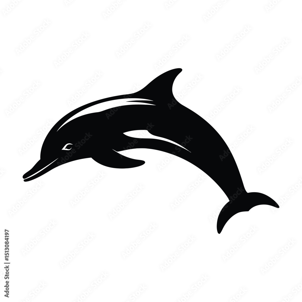 Fototapeta premium A Classic Dolphin clipart silhouette design