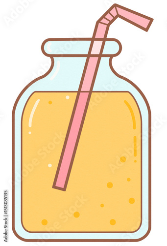 Cute Summer Drink Orange Juice Bottle