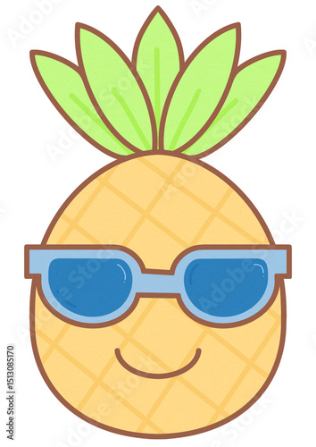 Summer Cute Pineapple Wearing Sunglasses