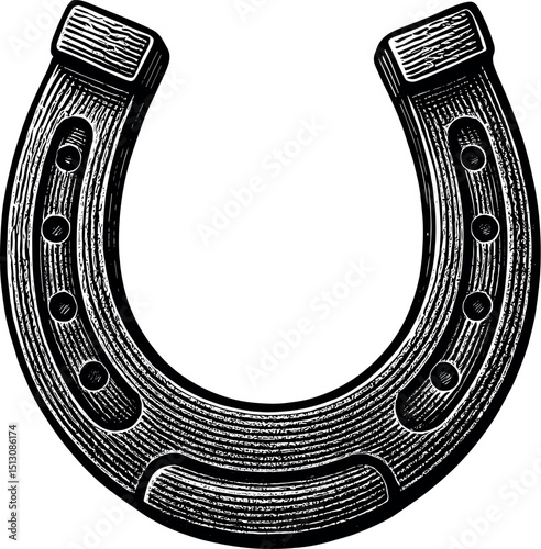 Horseshoe vector black silhouette print design for T-Shirt