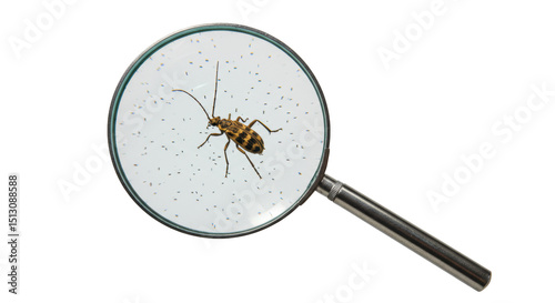 Isolated Magnifying Glass over a Longhorn Beetle