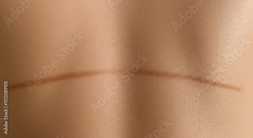 Scar on Human Skin Close-up. Wound Healing, Medical Condition.