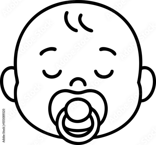 쪽쪽이 물고 있는 아기 얼굴