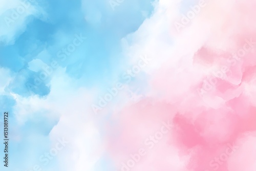 Pastel Pink And Blue Watercolor Sky Background