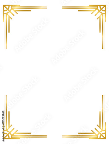 Decorative frames, Art Deco gold frame, vintage frame line collection png transparent background,