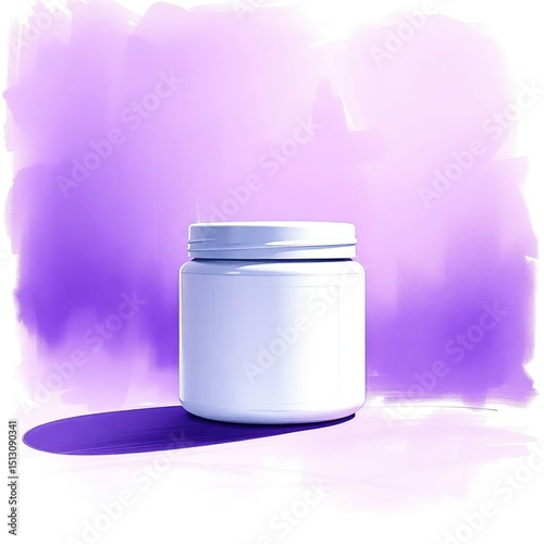 Face Cream Jar Mockup with Painterly Strokes and Soft Daylight Hues