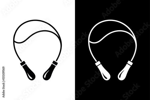 Silhouette of Jump Rope Minimal Vector Design for Sports Projects.