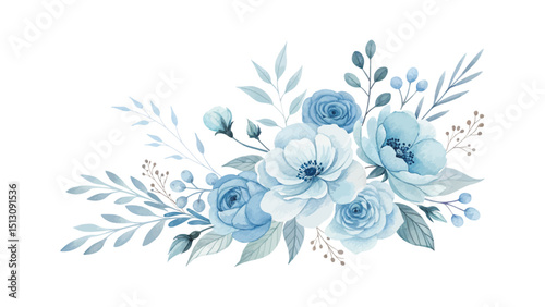 Watercolor floral border with dusty roses and blush peonies in soft tones, ideal for wedding stationery, greeting cards, fashion design, and decorative botanical frames