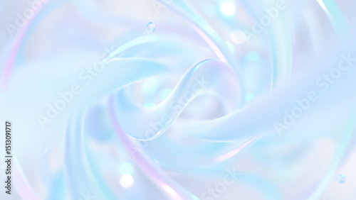 渦を巻く有機的な曲線のガラスのアブストラクト - ホワイト