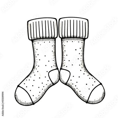 Cozy illustrated socks with patterns, symbolizing comfort and warmth.