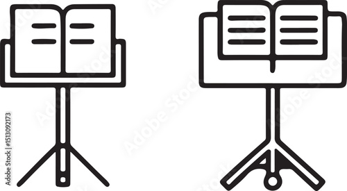 Wooden easel with an empty mockup. Isolated on white background