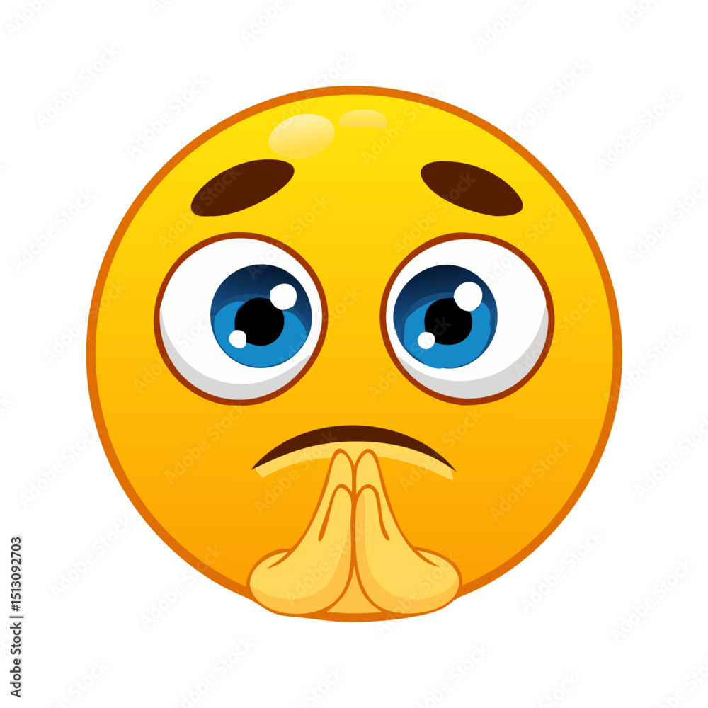 Fototapeta premium Pleading Emoji Face reaction 