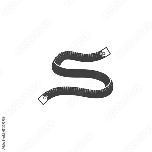 Tailor Cloth Measuring Tape Icon flat vector design