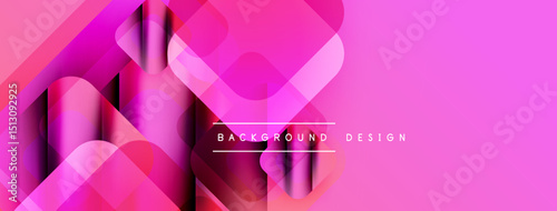 Abstract pink design features overlapping squares, creating dynamic visual effect. Modern, vibrant, suitable for backgrounds.