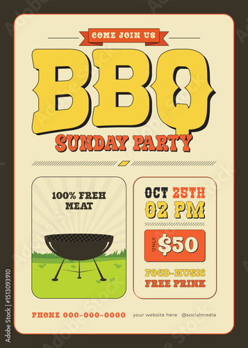 BBQ Sunday Party Flyer Template