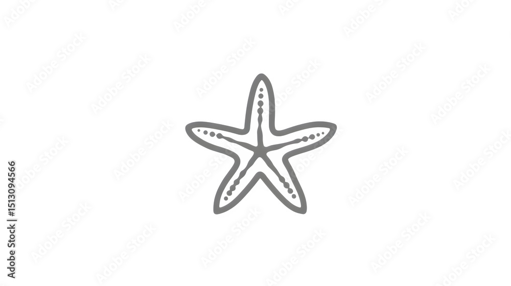 Obraz premium Starfish outline icon, white background
