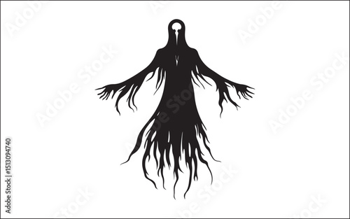Halloween scary ghost vector