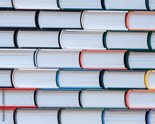 Colorful Books Stacked in a Tight Formation
