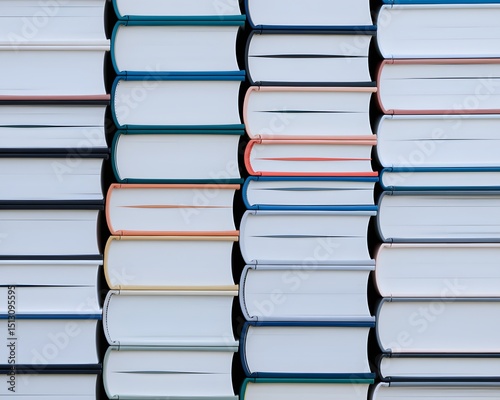 Colorful Books Stacked in a Tight Formation