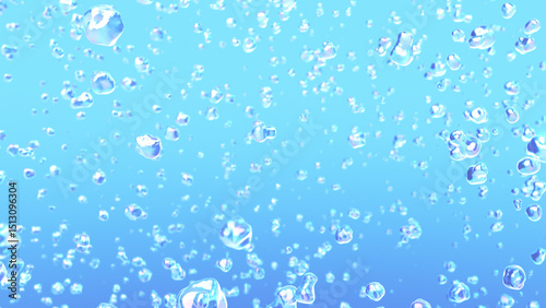 水中の泡 - ブルー