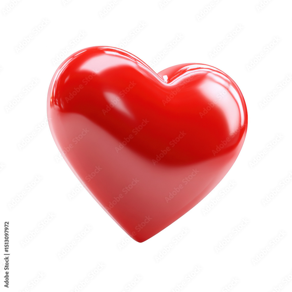 A shiny red heart symbolizing love and affection. transparent background A shiny red heart symbolizing love and affection. transparent background
