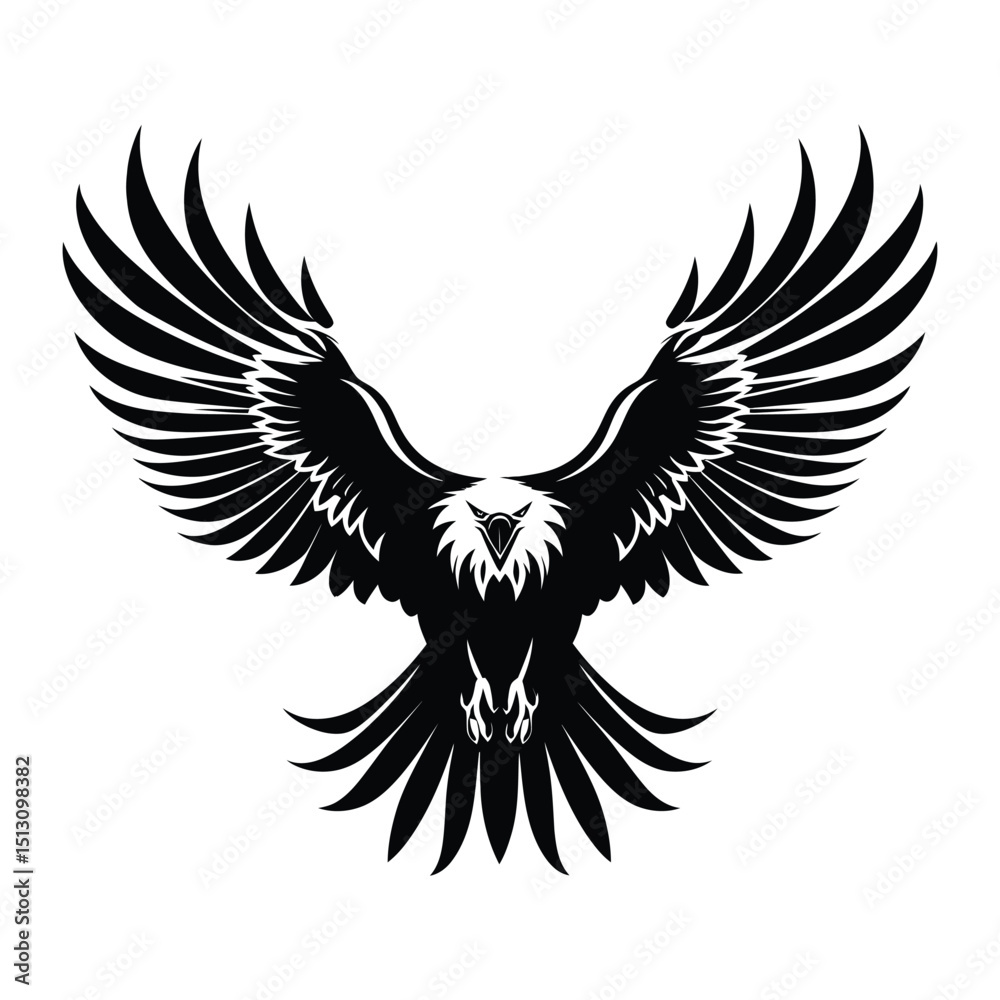 Fototapeta premium Eagle silhouette of simple minimal vector