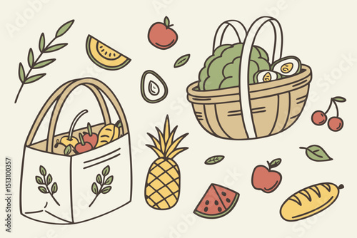 set of vegetables