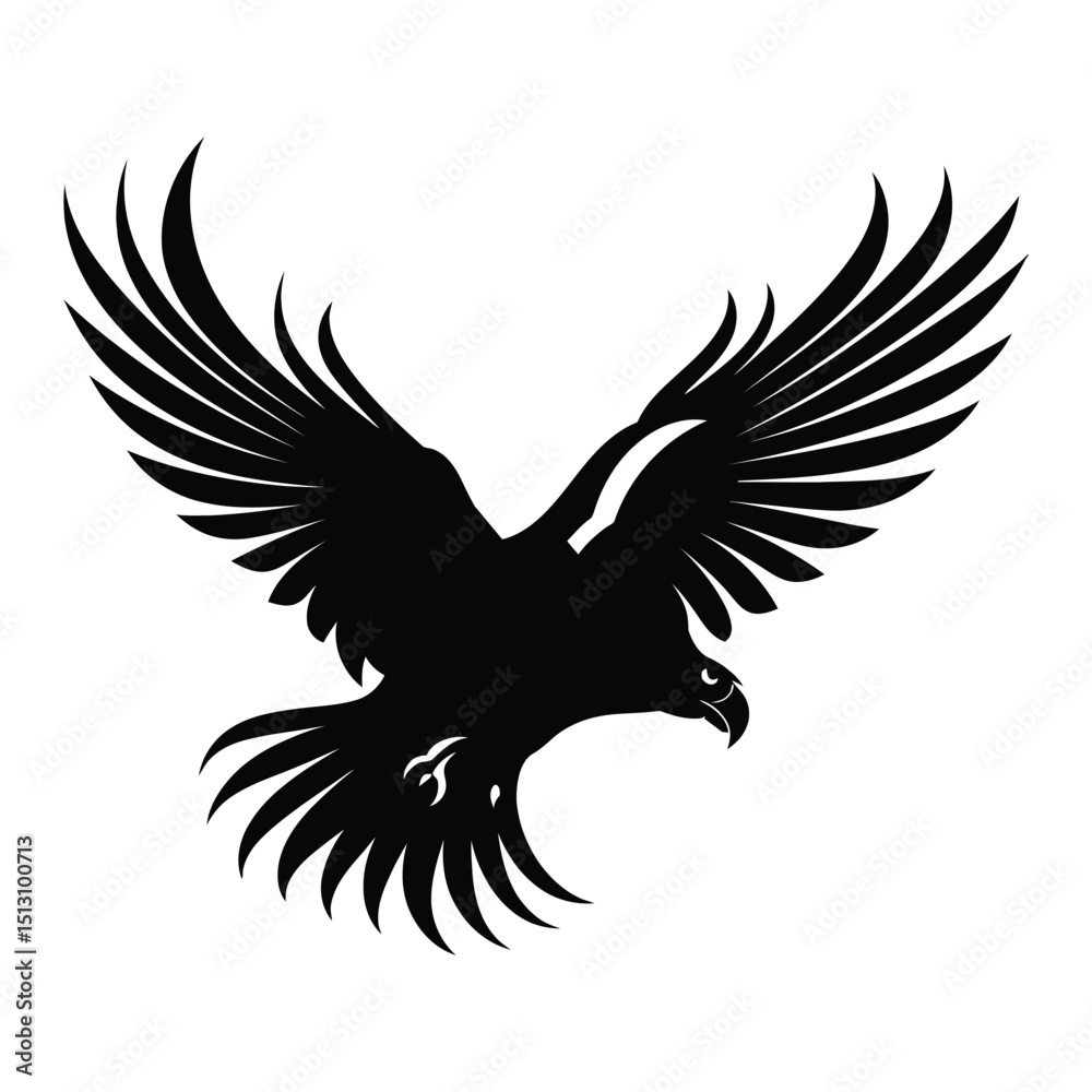 Fototapeta premium Eagle Minimalist and Simple Silhouette Vector illustration