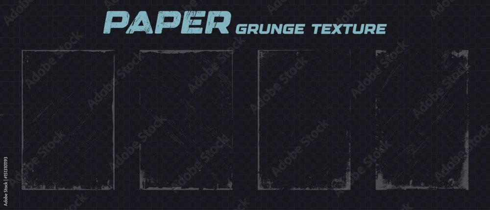 Fototapeta premium Rectangular grunge frame abstract texture. Collection of rough border overlays. Distressed edge elements for retro grunge layout and print design projects.